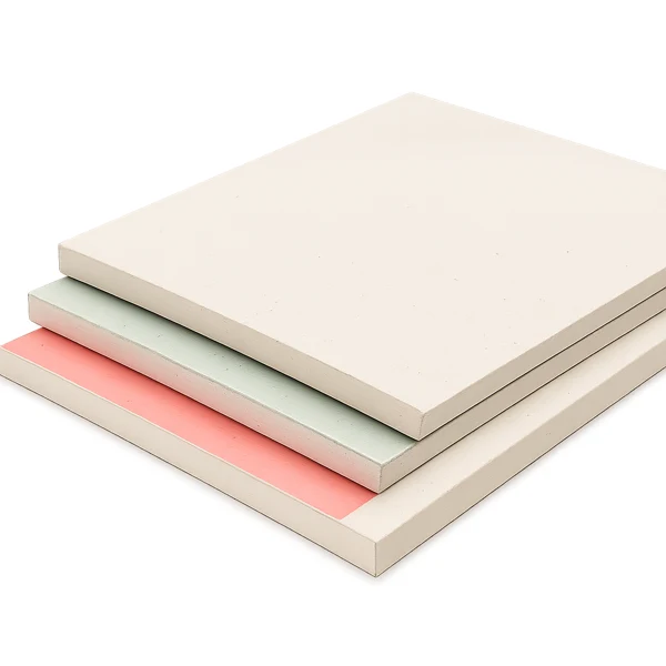 Placas de drywall em diferentes tipos